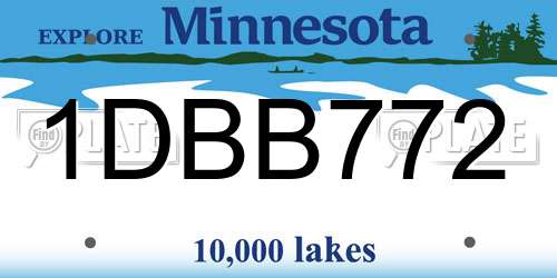1DBB772 Minnesota License Plate