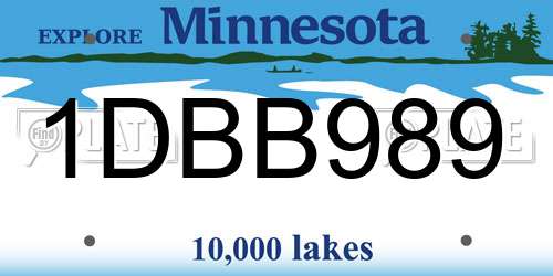 1DBB989 Minnesota License Plate