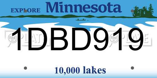 1DBD919 Minnesota License Plate