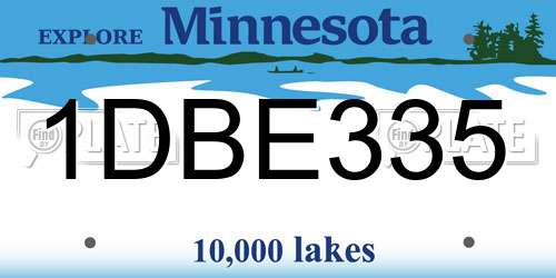 1DBE335 Minnesota License Plate