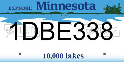 1DBE338 Minnesota License Plate