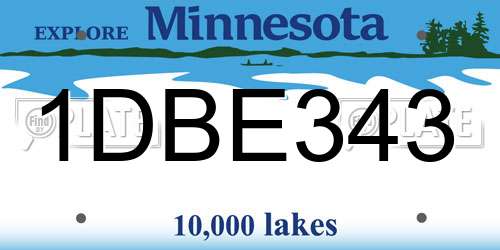 1DBE343 Minnesota License Plate