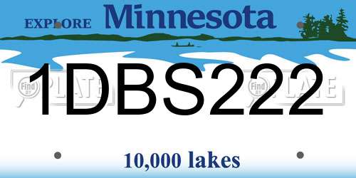 1DBS222 Minnesota License Plate