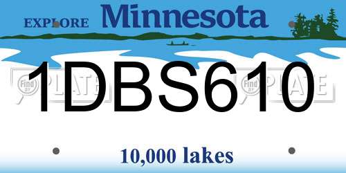 1DBS610 Minnesota License Plate