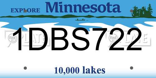 1DBS722 Minnesota License Plate