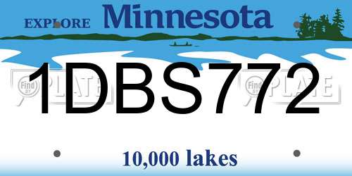 1DBS772 Minnesota License Plate