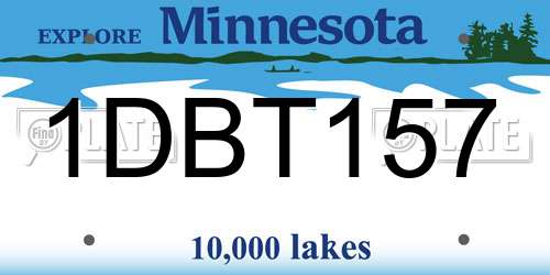 1DBT157 Minnesota License Plate