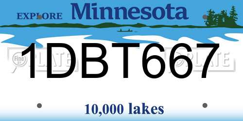 1DBT667 Minnesota License Plate