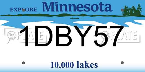 1DBY57 Minnesota License Plate