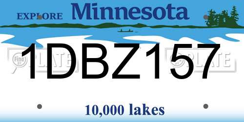 1DBZ157 Minnesota License Plate