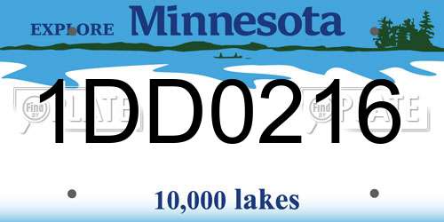 1DD0216 Minnesota License Plate