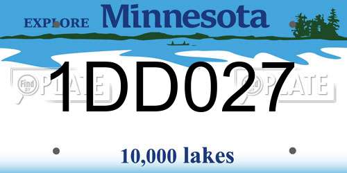 1DD027 Minnesota License Plate