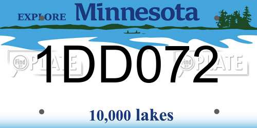 1DD072 Minnesota License Plate