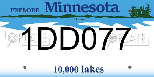 1DD077 Minnesota License Plate