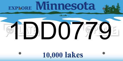 1DD0779 Minnesota License Plate