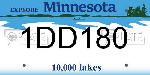 1DD180 Minnesota License Plate