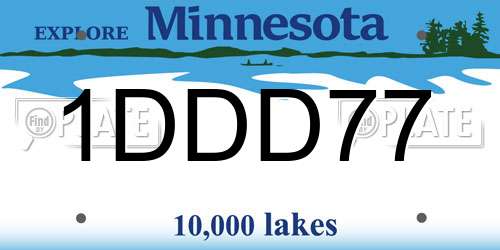 1DDD77 Minnesota License Plate