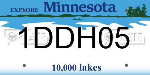 1DDH05 Minnesota License Plate