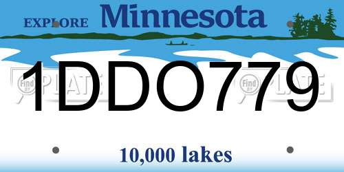 1DDO779 Minnesota License Plate