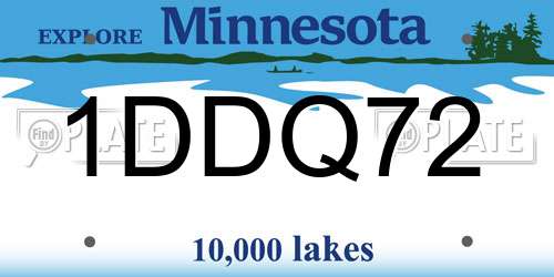1DDQ72 Minnesota License Plate