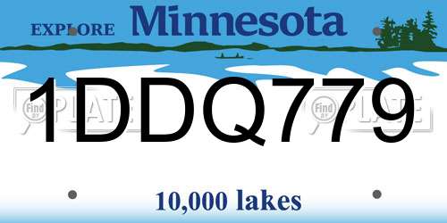 1DDQ779 Minnesota License Plate