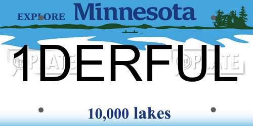 1DERFUL Minnesota License Plate