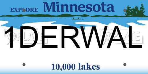 1DERWAL Minnesota License Plate