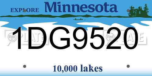 1DG9520 Minnesota License Plate
