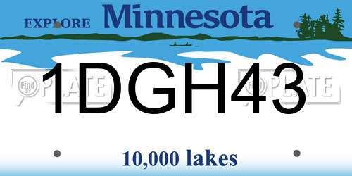 1DGH43 Minnesota License Plate