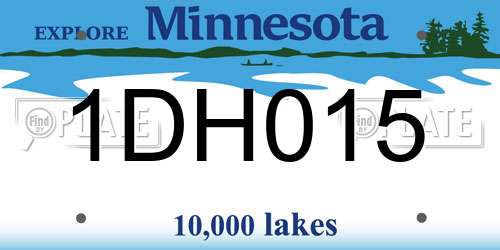 1DH015 Minnesota License Plate