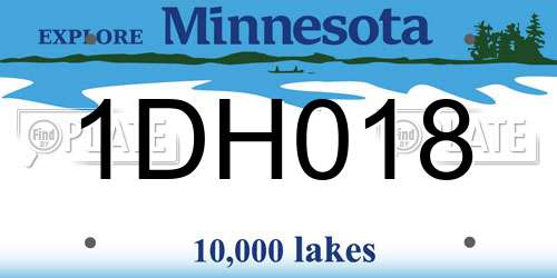 1DH018 Minnesota License Plate