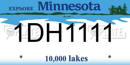 1DH1111 Minnesota License Plate