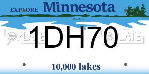 1DH70 Minnesota License Plate