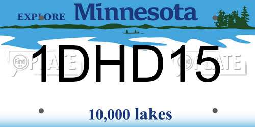 1DHD15 Minnesota License Plate