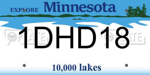 1DHD18 Minnesota License Plate