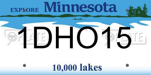 1DHO15 Minnesota License Plate