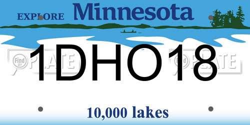 1DHO18 Minnesota License Plate