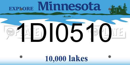 1DI0510 Minnesota License Plate