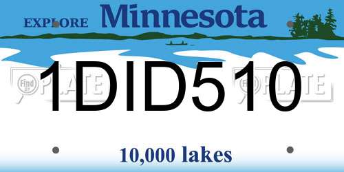 1DID510 Minnesota License Plate