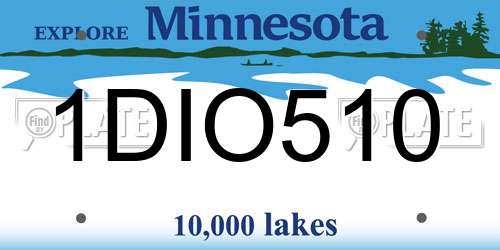 1DIO510 Minnesota License Plate