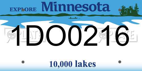 1DO0216 Minnesota License Plate