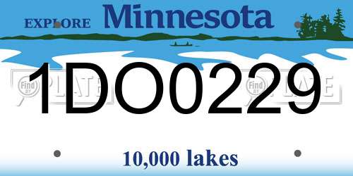 1DO0229 Minnesota License Plate