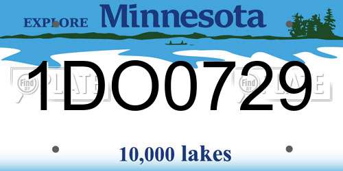 1DO0729 Minnesota License Plate