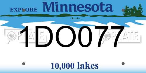 1DO077 Minnesota License Plate