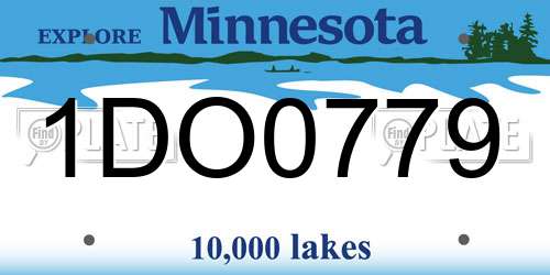 1DO0779 Minnesota License Plate