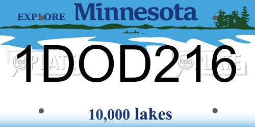 1DOD216 Minnesota License Plate
