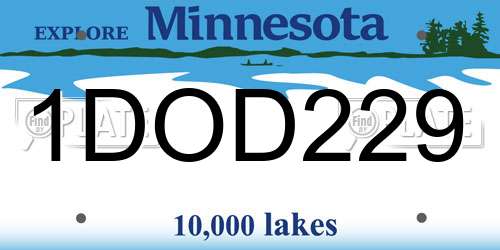 1DOD229 Minnesota License Plate