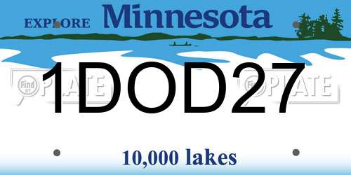 1DOD27 Minnesota License Plate