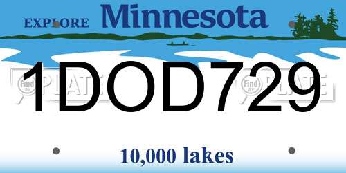 1DOD729 Minnesota License Plate