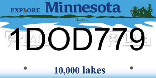 1DOD779 Minnesota License Plate
